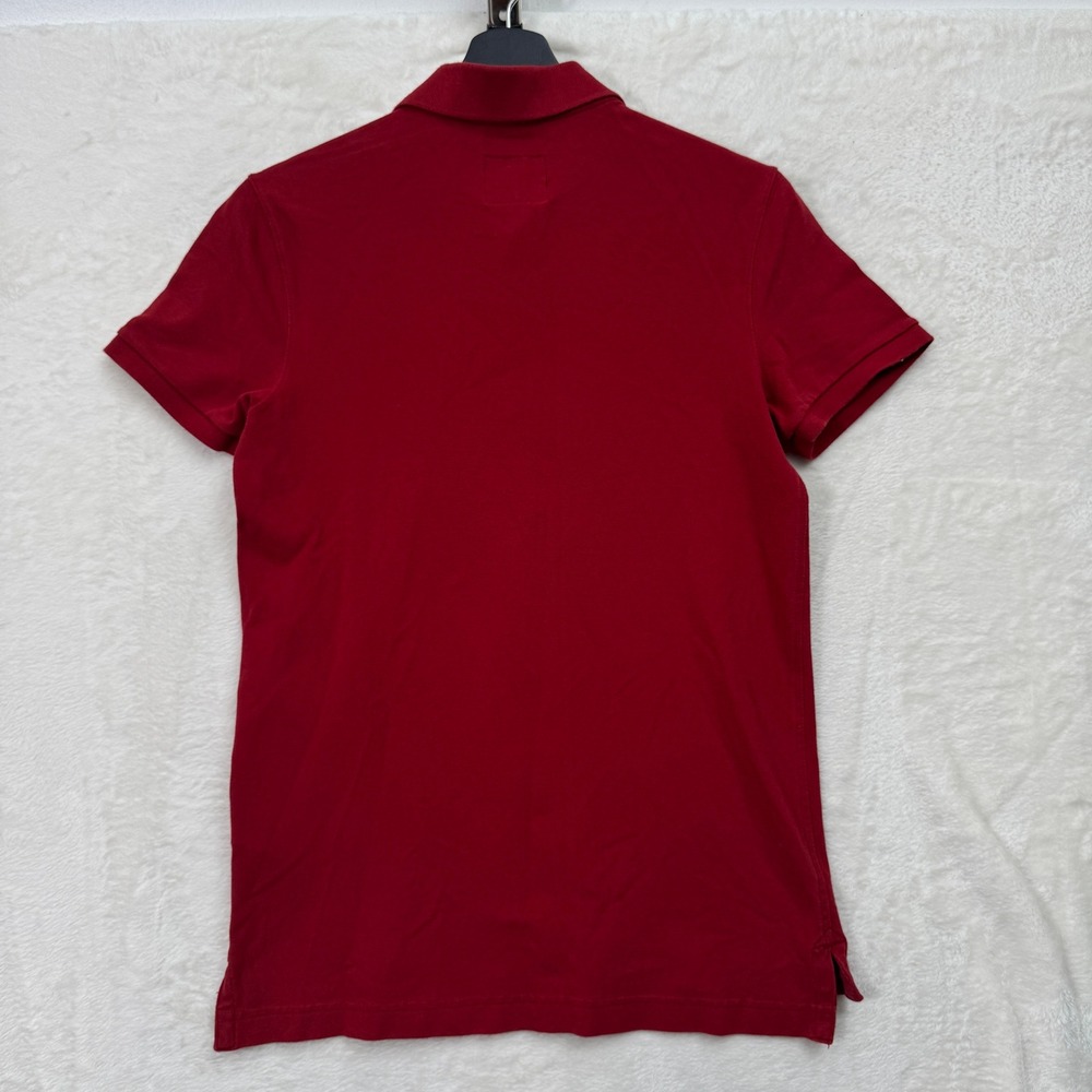 Abercrombie & Fitch Polo Shirt Mens XS Red Pique Short Sleeve Moose Logo Preppy - Picture 7 of 11
